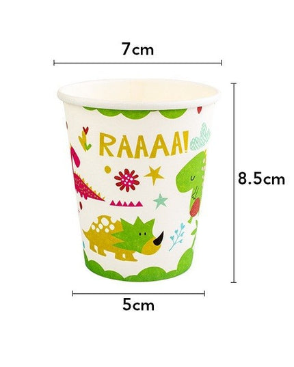 Set 10 Pahare Petrecere, Colectia Dino Park, 8.5 x 7 x 5 cm, din Carton