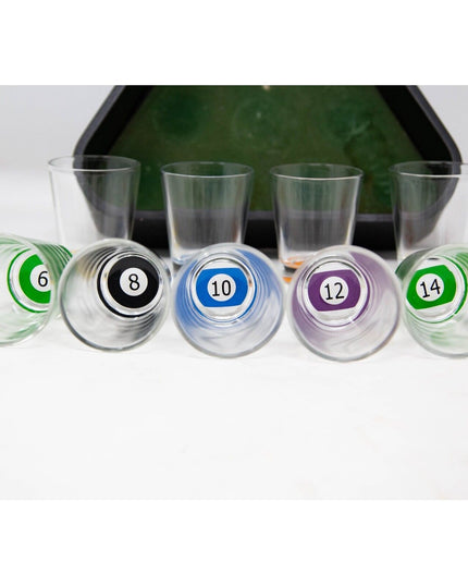 10 pahare de shot cu Suport de Biliard, 30 ml, din sticla