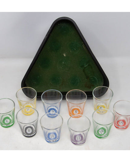 10 pahare de shot cu Suport de Biliard, 30 ml, din sticla