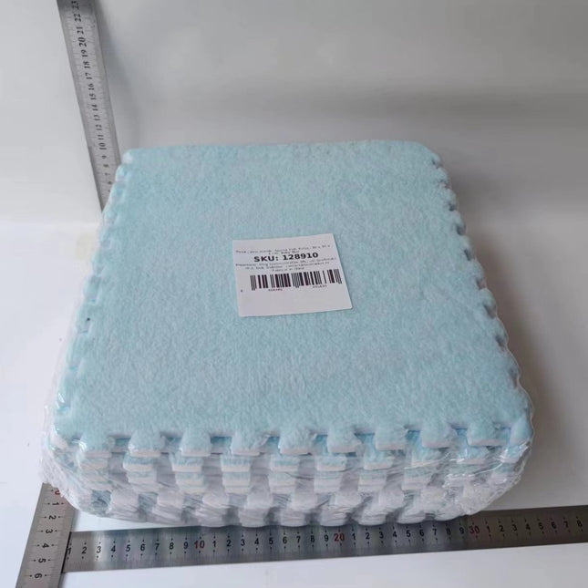 10 Piese Covor tip Puzzle, Spuma EVA, Pufos,Baby Blue