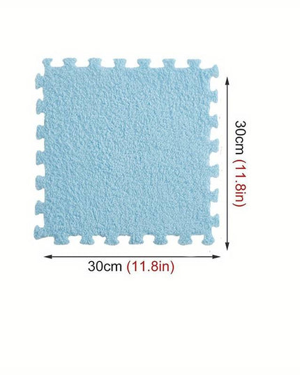 10 Piese Covor tip Puzzle, Spuma EVA, Pufos,Baby Blue