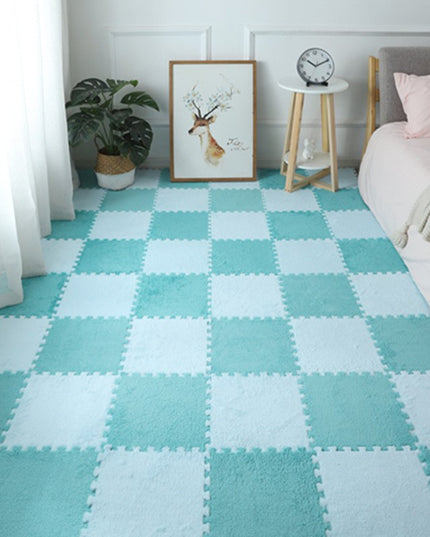 10 Piese Covor tip Puzzle, Spuma EVA, Pufos,Baby Blue