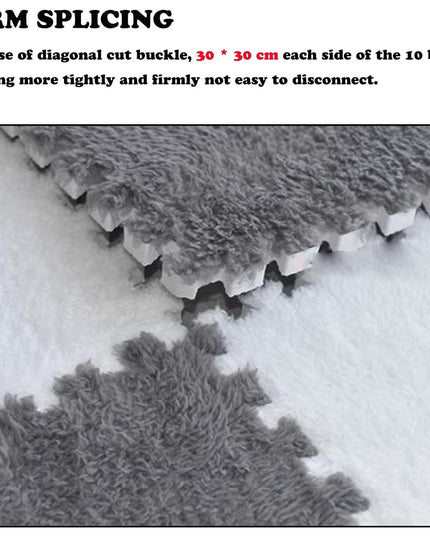 10 Piese Covor tip Puzzle, Spuma EVA, Pufos