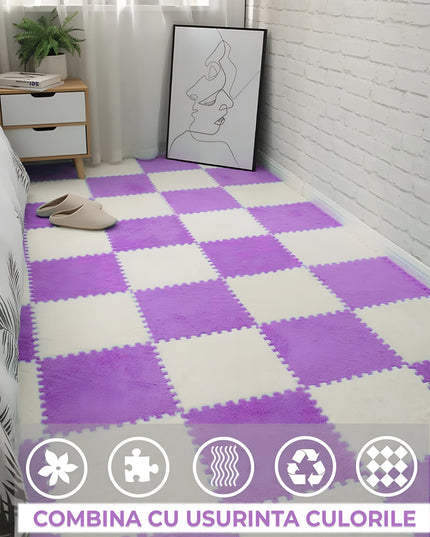 10 Piese Covor tip Puzzle, Spuma EVA, Pufos