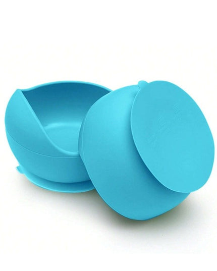 Set 10 Piese Servire Masa. pentru Bebelusi si Copii, din Silicon/Lemn, cu Ventuze Anti-alunecare, fara Alergeni. +6 Luni, Model Elefant