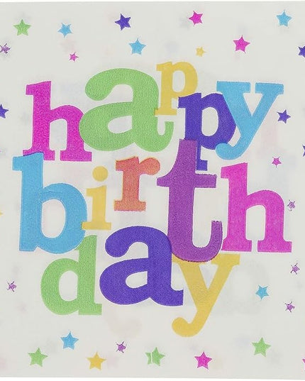 Set 10 Servetele de Masa, Colectia Happy Birthday, 32 x 32 cm, din Hartie
