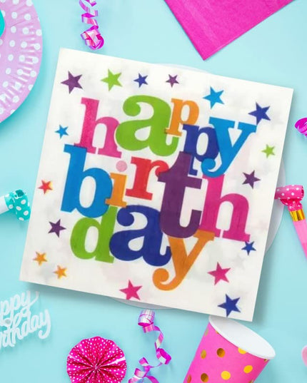 Set 10 Servetele de Masa, Colectia Happy Birthday, 32 x 32 cm, din Hartie