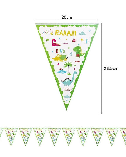 10 Stegulete Tip Banner, Colectia Dino Park,din Hartie Cretata