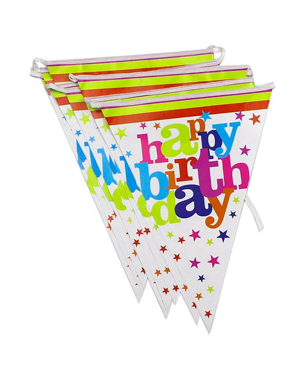 10 Stegulete Tip Banner, Colectia Happy Birthday, Lungime, din Hartie Cretata