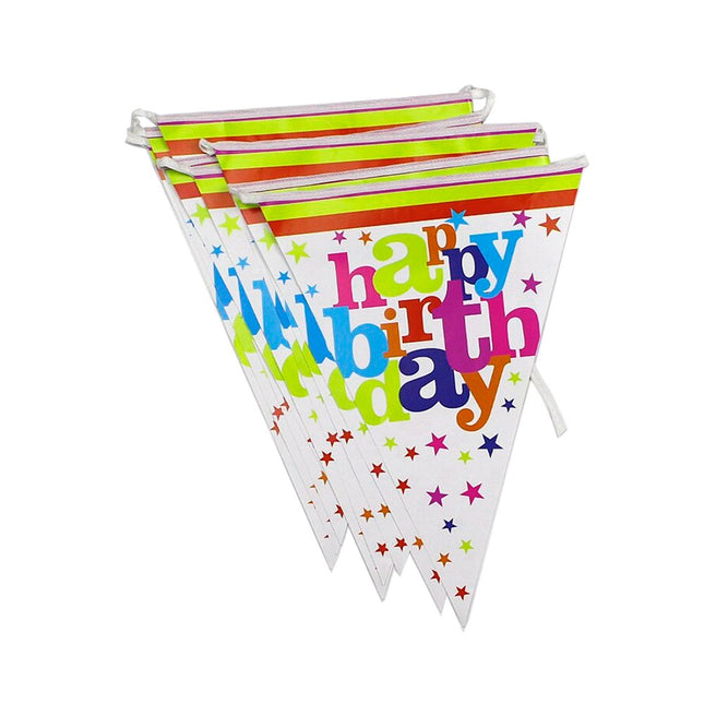 10 Stegulete Tip Banner, Colectia Happy Birthday, Lungime, din Hartie Cretata