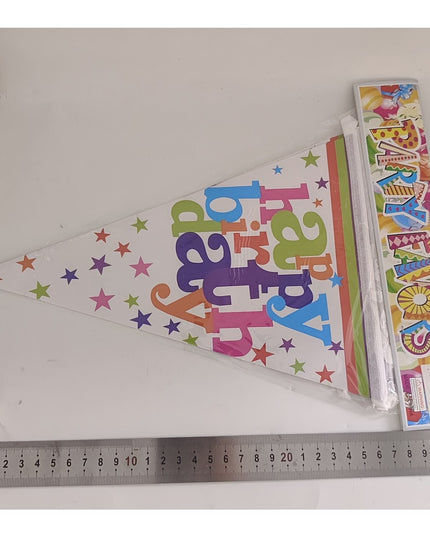 10 Stegulete Tip Banner, Colectia Happy Birthday, Lungime, din Hartie Cretata