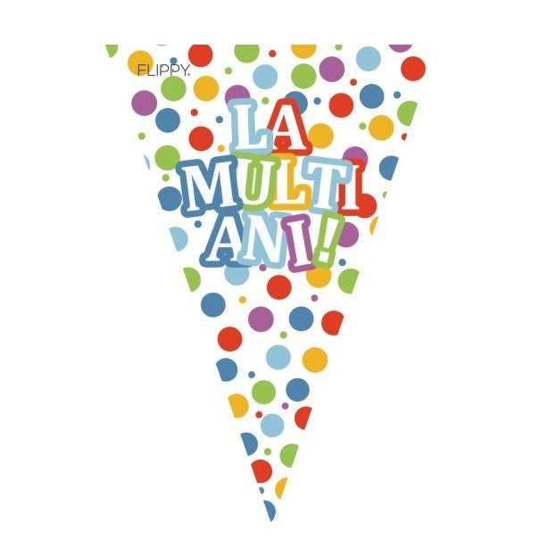 10 Stegulete Tip Banner, Colectia LA MULTI ANI , Lungime, din Hartie Cretata