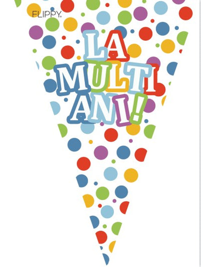 10 Stegulete Tip Banner, Colectia LA MULTI ANI , Lungime, din Hartie Cretata