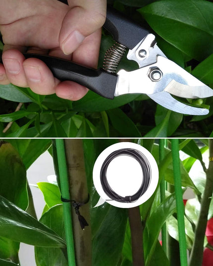 10 Unelte de Gradina, pentru Plantare Prelucrare Sol si Ingrijire Plante, Manere Negre, Material PVC si Otel Inoxidabil, Inclusa