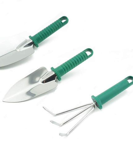 10 Unelte de Gradina, pentru Plantare Prelucrare Sol si Ingrijire Plante, Manere Verzi, Material PVC si Otel Inoxidabil, Inclusa