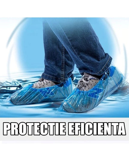 100 Huse de Pantofi Impermeabile de Unica Folosinta, Universale, Albastre, pentru Zile Ploioase