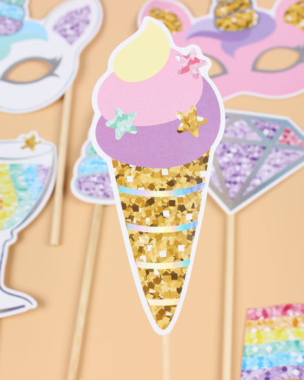 12 Accesorii pentru Petrecere, Props pentru Photo Corner, Tema Aniversare Copii