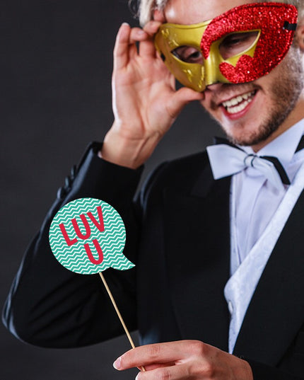 12 Accesorii pentru Petrecere, Props pentru Photo Corner, Tematica Iubire