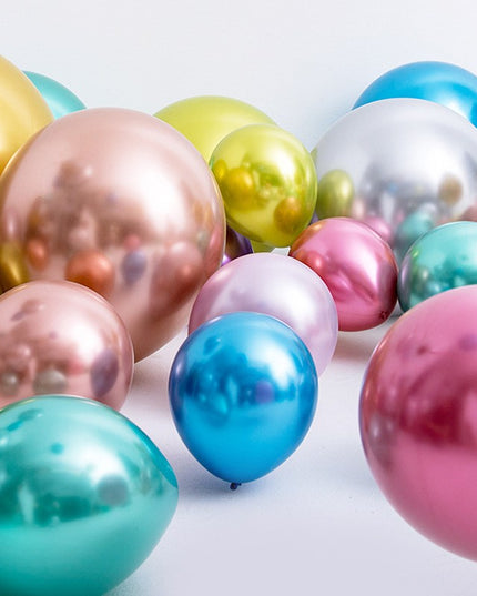 12 Baloane, din Latex Chrome,Sampanie