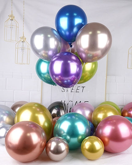 12 Baloane, din Latex Chrome,Sampanie