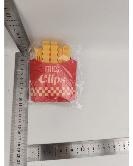 12 Clipsuri de Etansare, pentru Pungi Alimentare, Condimente, Suport cu Magnet, Model Cartofi Prajiti, din Plastic
