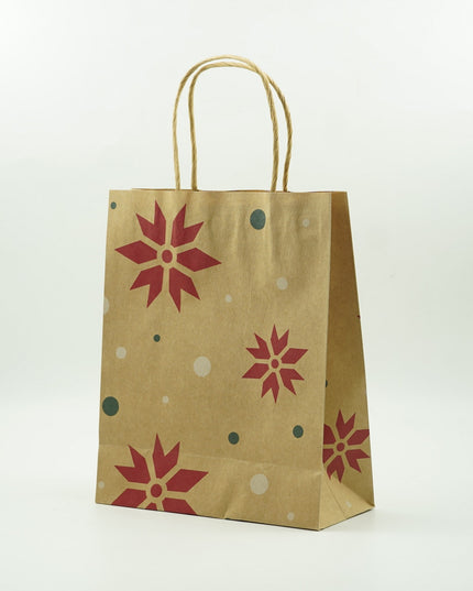 12 Pungi Cadou, Imprimeu Tematica Craciun, Model Random, din Hartie, Impachetare Usoara a Cadourilor