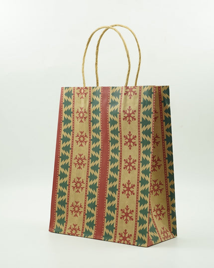 12 Pungi Cadou, Imprimeu Tematica Craciun, Model Random, din Hartie, Impachetare Usoara a Cadourilor