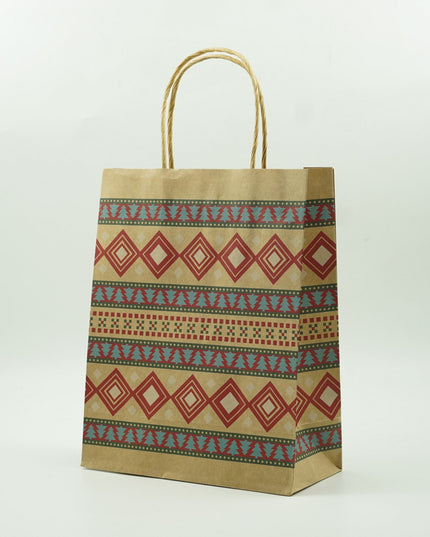 12 Pungi Cadou, Imprimeu Tematica Craciun, Model Random, din Hartie, Impachetare Usoara a Cadourilor