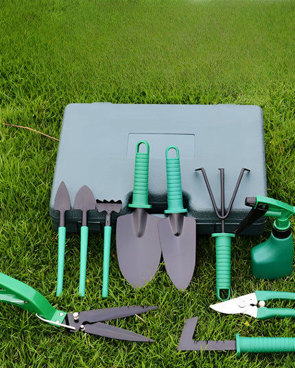 12 Unelte de Gradina, pentru Plantare Prelucrare Sol si Ingrijire Plante, Material PVC si Otel, Inclusa