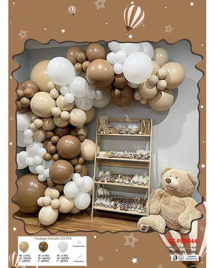 Baloane din Latex pentru Arcada, Mix din 125 baloane, Model Petrecere pentru Arcada, Baloane Party,,Pai si Adeziv inclus in pachet