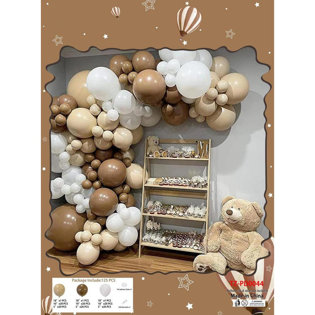 Baloane din Latex pentru Arcada, Mix din 125 baloane, Model Petrecere pentru Arcada, Baloane Party,,Pai si Adeziv inclus in pachet