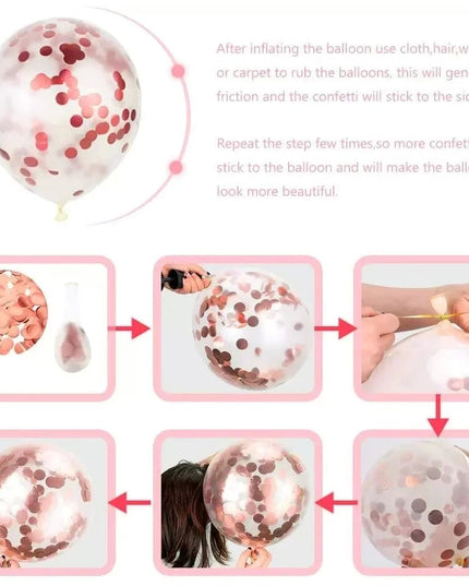 15 baloane pentru petrecere, rose gold