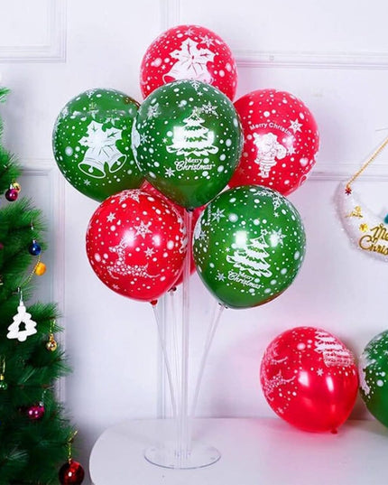 Set 16 Baloane din Latex, Model Merry Christmas, Tematica Craciun, 25 cm