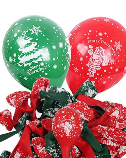 Set 16 Baloane din Latex, Model Merry Christmas, Tematica Craciun, 25 cm