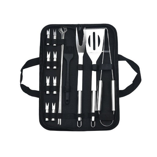 16 Ustensile pentru Gratar, din Otel Inoxidabil, Geanta Oxford