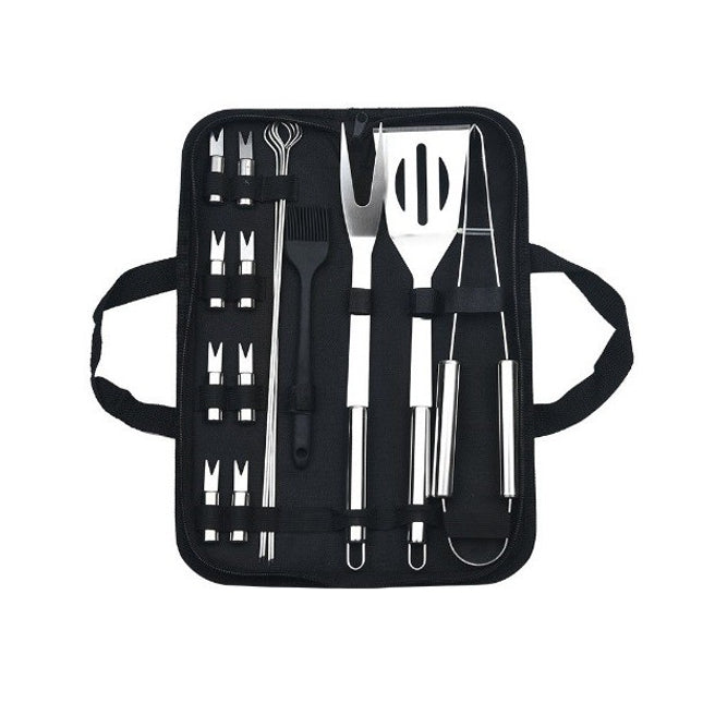 16 Ustensile pentru Gratar, din Otel Inoxidabil, Geanta Oxford