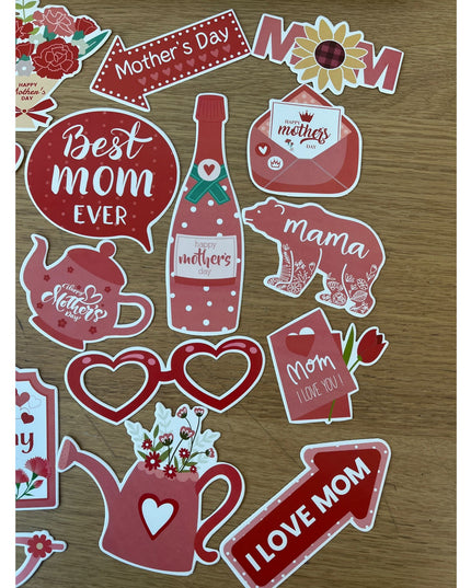 18 Accesorii pentru Petrecere, Props pentru Photo Corner, Tematica Ziua Mamei