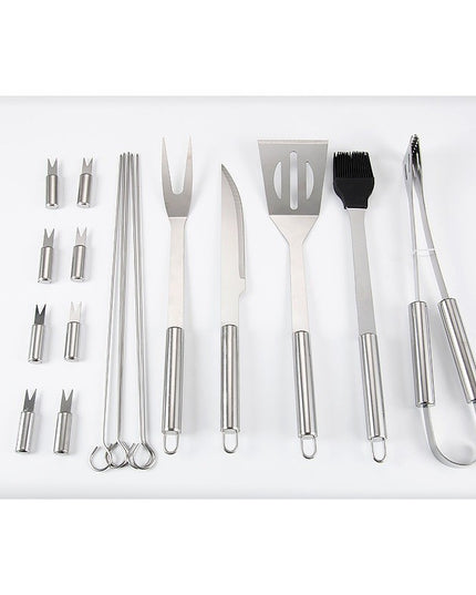 18 Ustensile pentru Gratar, din Otel Inoxidabil, Geanta Oxford