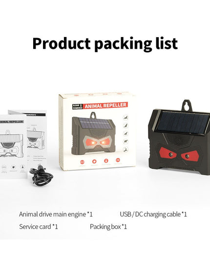 2 Aparate Solare LED cu Ultrasunete, Repelent pentru Animale Mari si Mici, Lumina Rosie si Alba, Anti Rozatoare, Anti Insecte, Frecventa 9-36KHZ