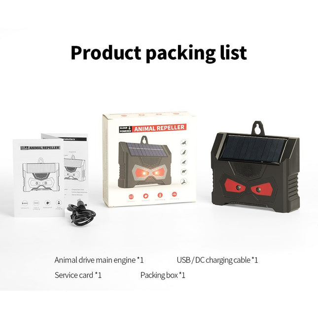 2 Aparate Solare LED cu Ultrasunete, Repelent pentru Animale Mari si Mici, Lumina Rosie si Alba, Anti Rozatoare, Anti Insecte, Frecventa 9-36KHZ