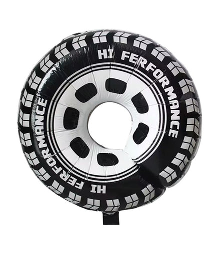 2 Baloane din Folie Metalizata, Figurine Roti, Model Masini, 75- cm, Ambalaj Individual, Pai Inclus, Umflare cu Aer sau Heliu