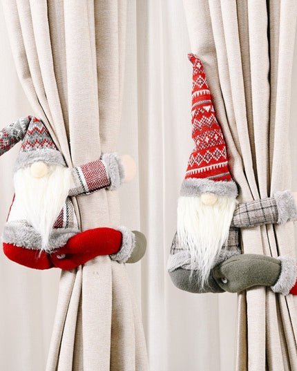 Clema pentru perdea prindere cu arici, model gnom, material textil/poliester