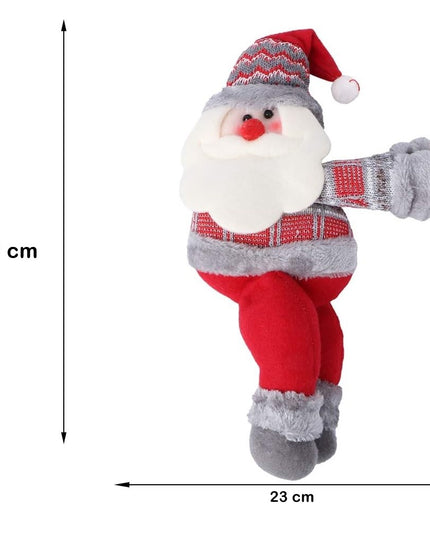 Clema pentru perdea, prindere cu arici, model Mos Craciun pe partea stanga, material textil/poliester