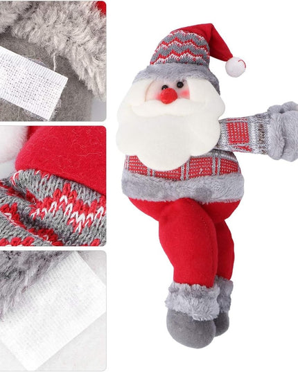 Clema pentru perdea, prindere cu arici, model Mos Craciun pe partea stanga, material textil/poliester