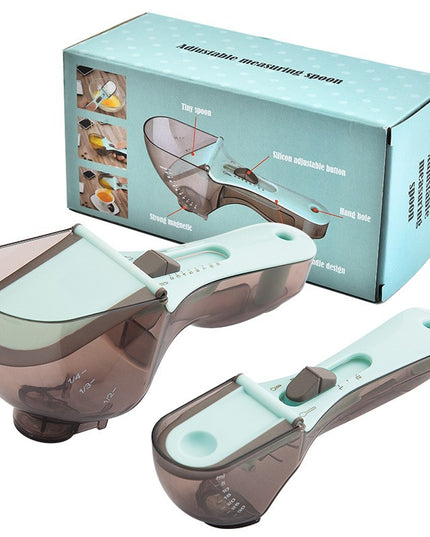 2 Cupe Gradate pentru Bucatarie, Cupe de Masurat Reglabile, Ergonomic, Confortabil, pentru Lichide si Solide, Volum ajustabil 5-30ml, 30-130ml, Culoare