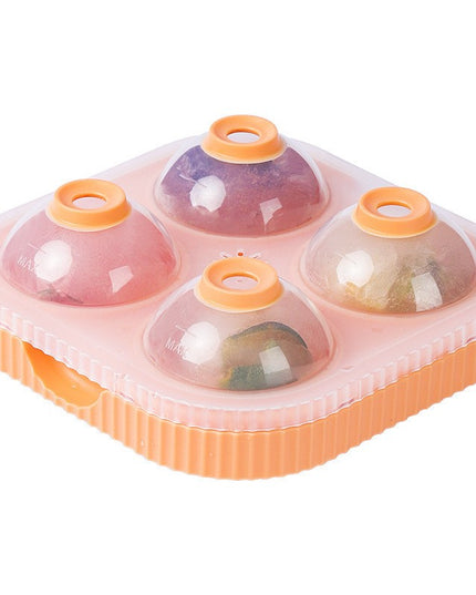 Forma Sfere de Gheata pentru Wiskey si Cocktail-uri 4 Sfere, Material Plastic/Silicon Alimentar, Diametru , cu Orificiu Tip Palnie pentru Umplere