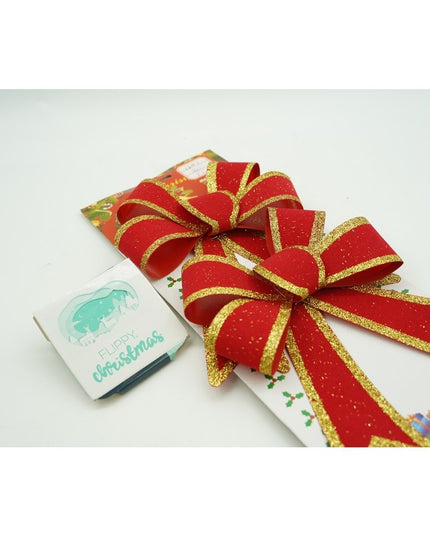 2 fundite pentru brad, Rosii, cu margini aurii,PVC