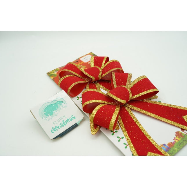 2 fundite pentru brad, Rosii, cu margini aurii,PVC