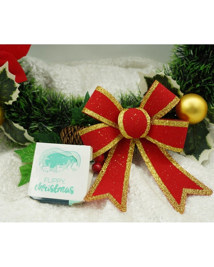 2 fundite pentru brad, Rosii, cu margini aurii,PVC