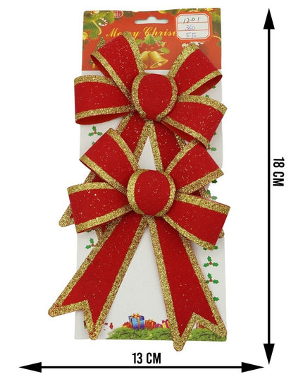 2 fundite pentru brad, Rosii, cu margini aurii,PVC